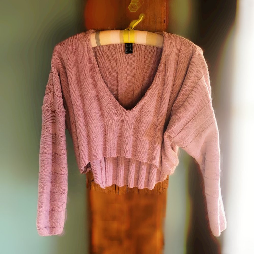 Forever 21 - Lavender Purple Knit Crop Sweater - S